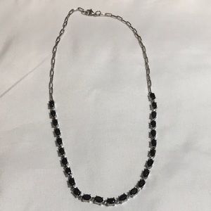 Black Spinel Paperclip Necklace